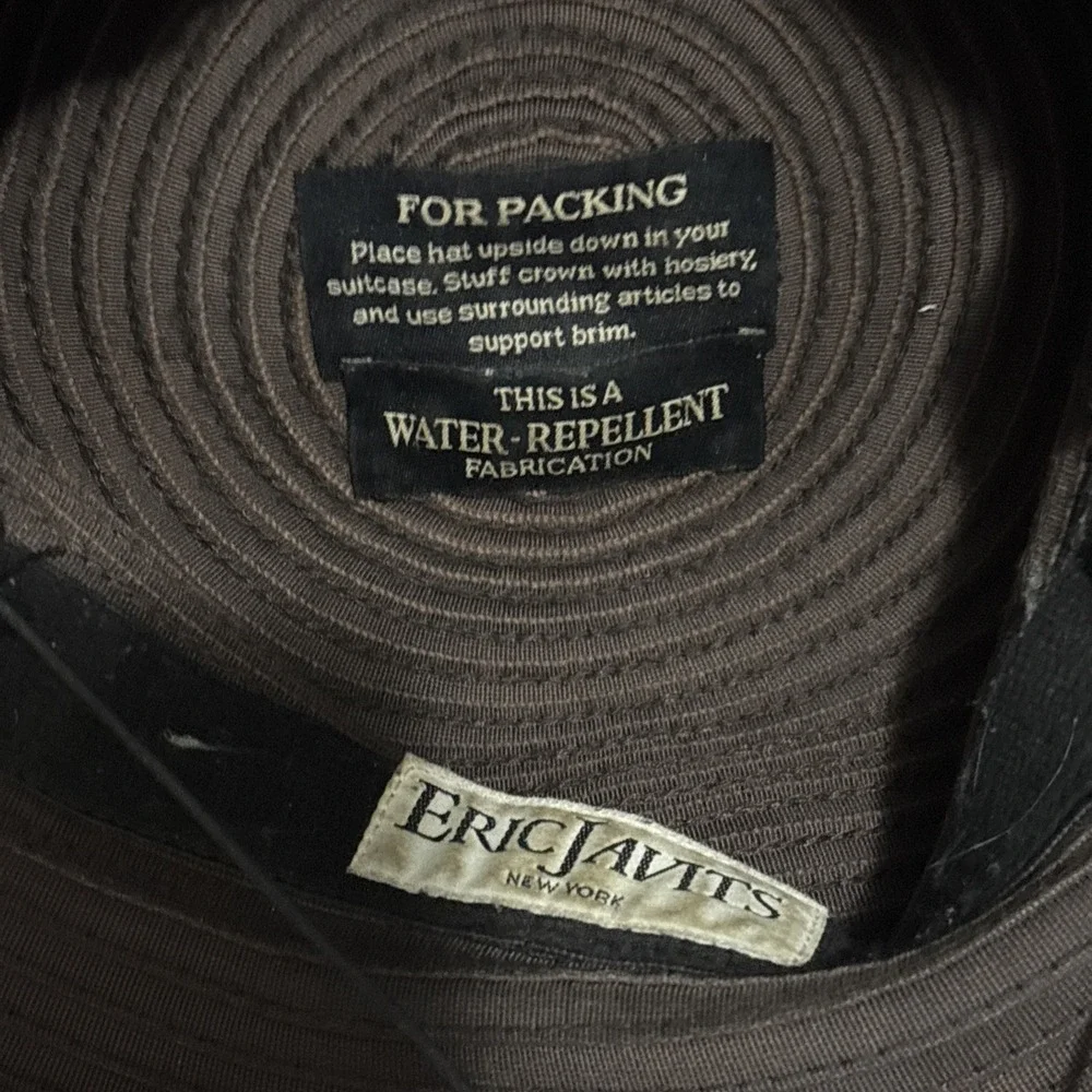 Eric Javits Straw Sun Big Brim Classic Style 53cm 21" - Picture 6 of 6